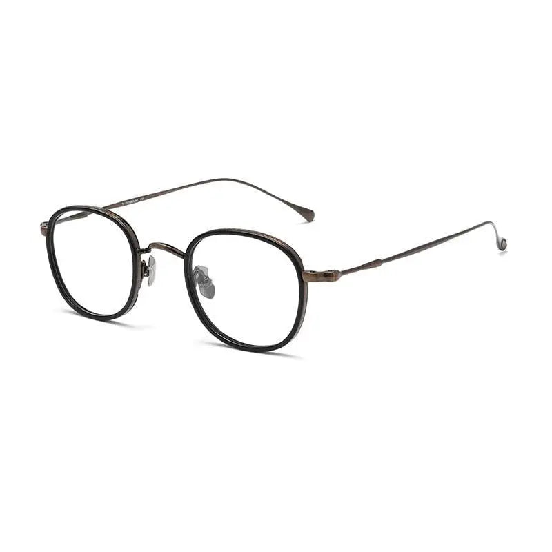 Unisex Square Full Rim Titanium Prescription Glasses Kmn137 — view 8 | Rx Spectacle
