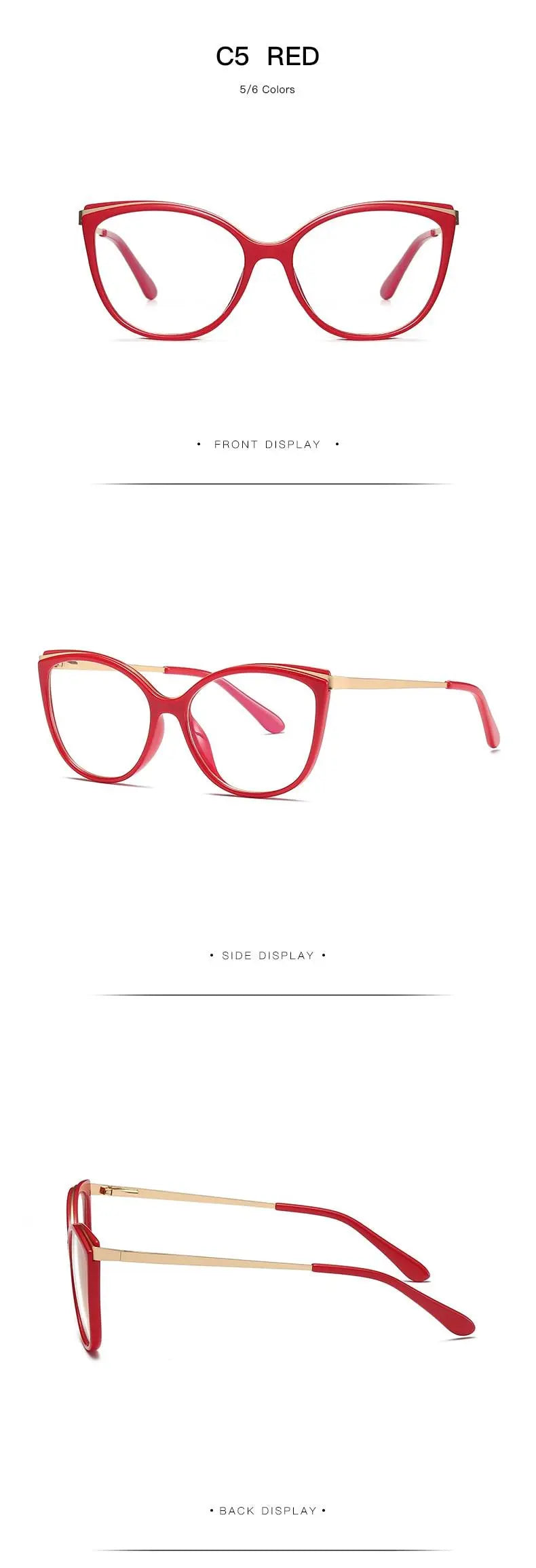 Women's Cat Eye Full Rim Acetate Prescription Glasses 2052 — view 22 | Rx Spectacle