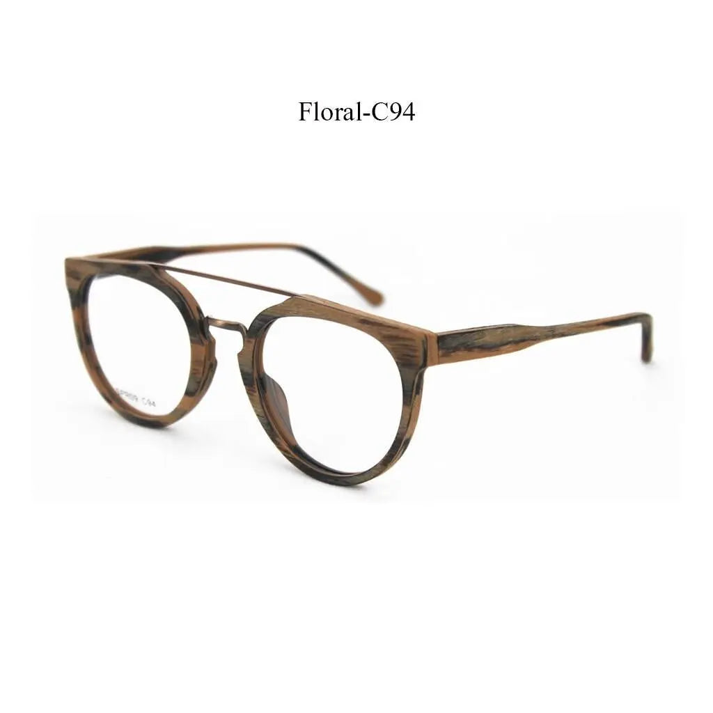 Unisex Round Full Rim Acetate Double Bridge Prescription Glasses Spr09 — view 5 | Rx Spectacle