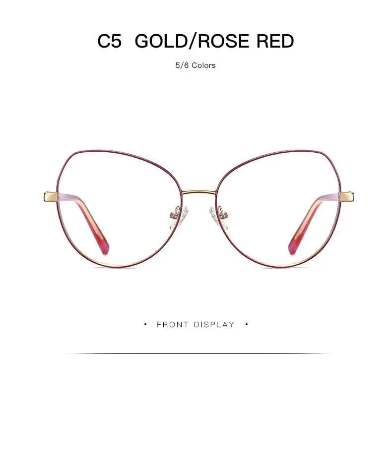 Women's Cat Eye Full Rim Alloy Prescription Glasses 3001 — view 25 | Rx Spectacle