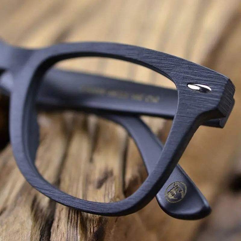 Men's Round Full Rim Wood Prescription Glasses Ps6099 — view 2 | Rx Spectacle