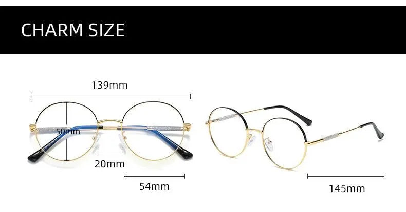Women's Round Full Rim Alloy Prescription Glasses 95818 — view 13 | Rx Spectacle