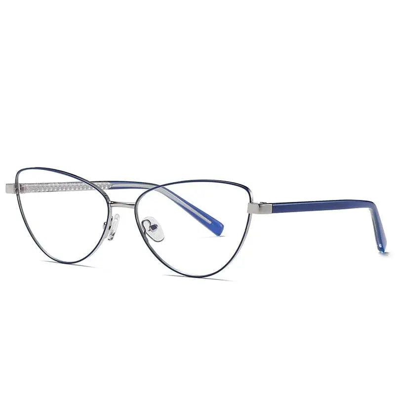 Women's Cat Eye Full Rim Alloy Prescription Glasses 3006 — view 3 | Rx Spectacle