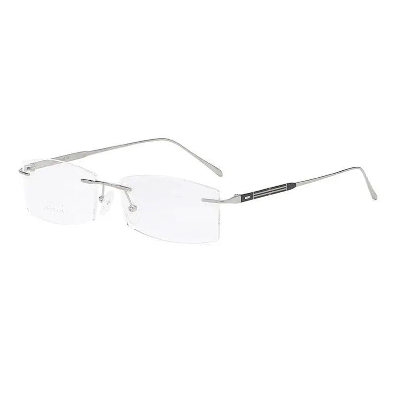 Unisex Rimless Titanium Prescription Glasses 9183 — view 9 | Rx Spectacle