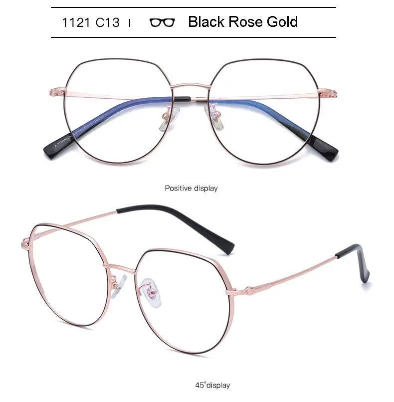Unisex Round Full Rim Alloy Prescription Glasses 1121 — view 16 | Rx Spectacle