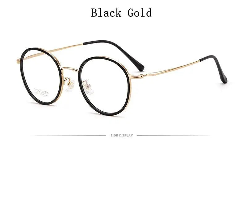 Unisex Round Full Rim Titanium Prescription Glasses T6053 — view 19 | Rx Spectacle