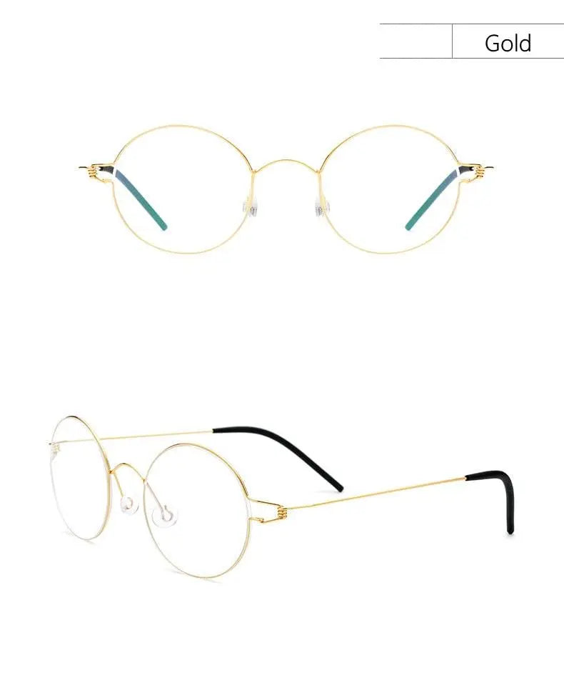 Unisex Round Full Rim Titanium Screwless Prescription Glasses 28607 — view 15 | Rx Spectacle