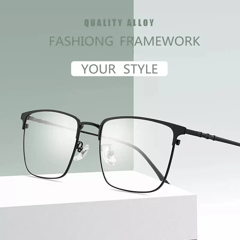Unisex Square Full Rim Alloy Prescription Glasses 38007 — view 2 | Rx Spectacle