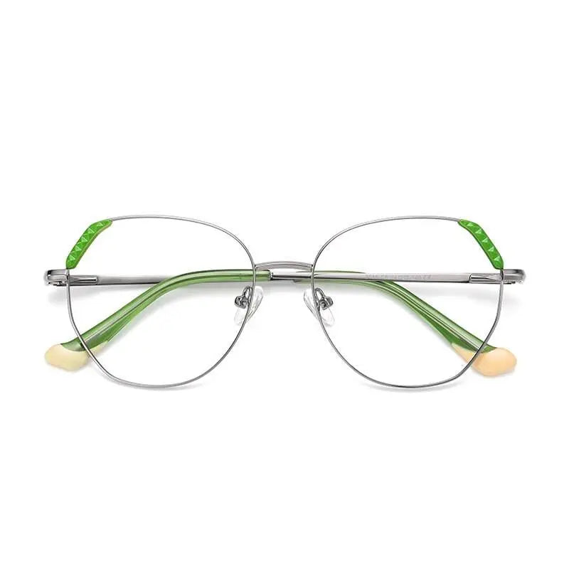Women's Cat Eye Full Rim Alloy Prescription Glasses 3015 — view 8 | Rx Spectacle