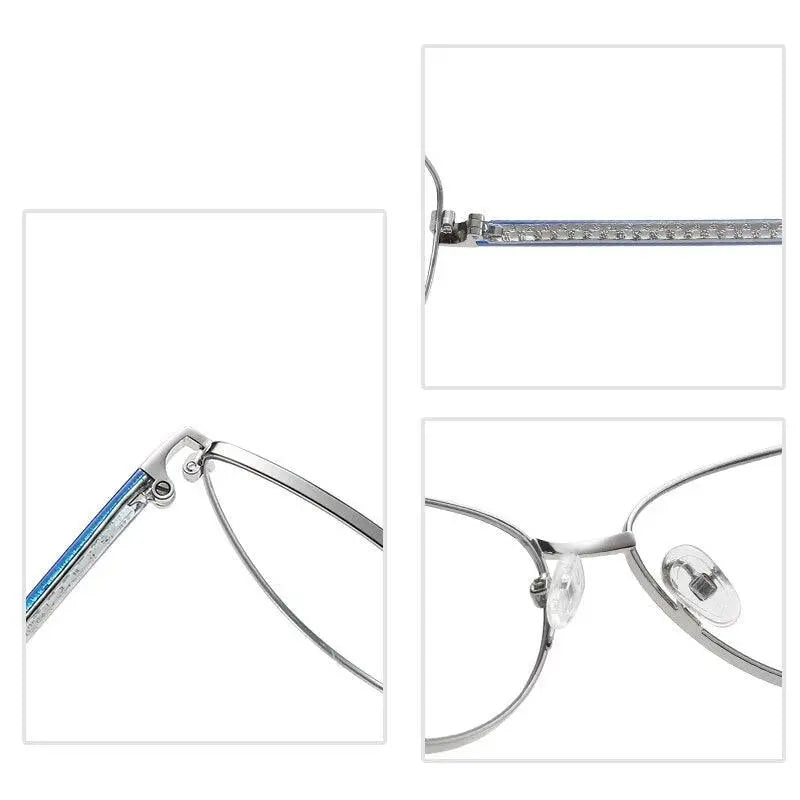 Women's Cat Eye Full Rim Alloy Prescription Glasses 3006 — view 11 | Rx Spectacle