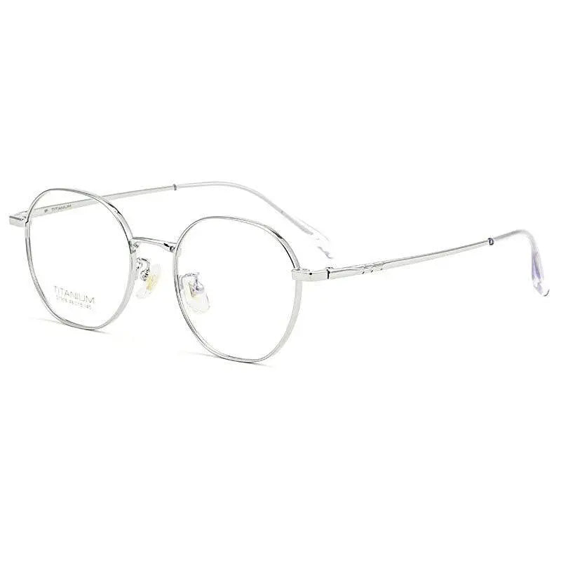 Women's Round Full Rim Titanium Prescription Glasses S1918 — view 3 | Rx Spectacle