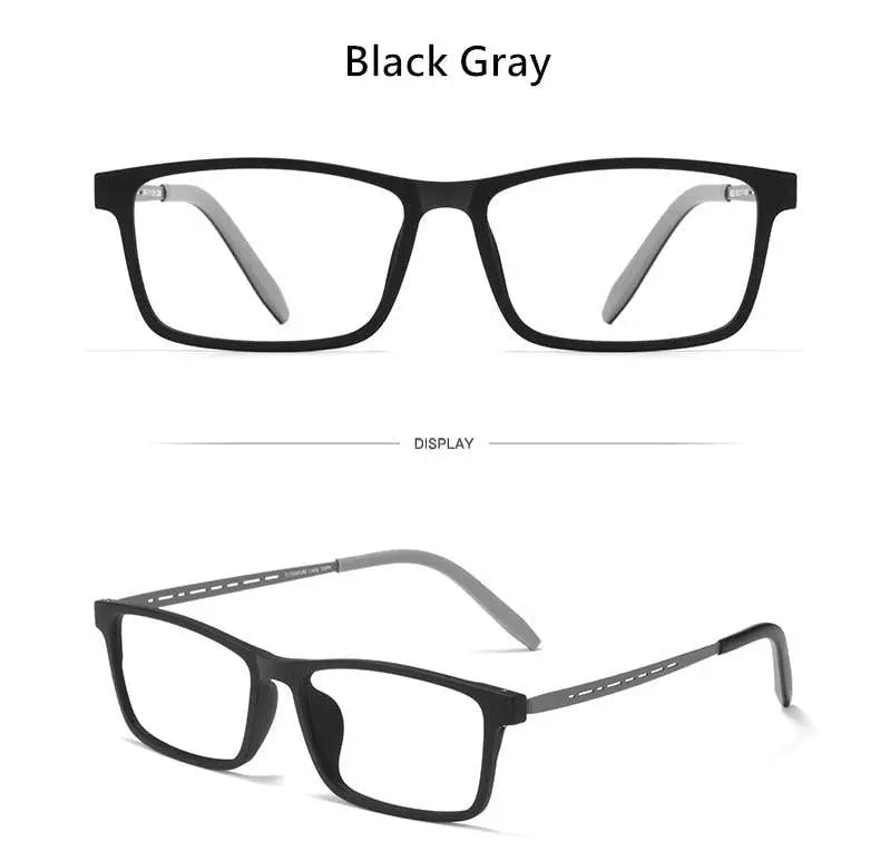 Unisex Square Full Rim Titanium Prescription Glasses 8822T — view 13 | Rx Spectacle