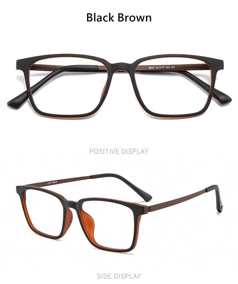 Men's Square Full Rim Titanium Prescription Glasses 9822 — view 16 | Rx Spectacle