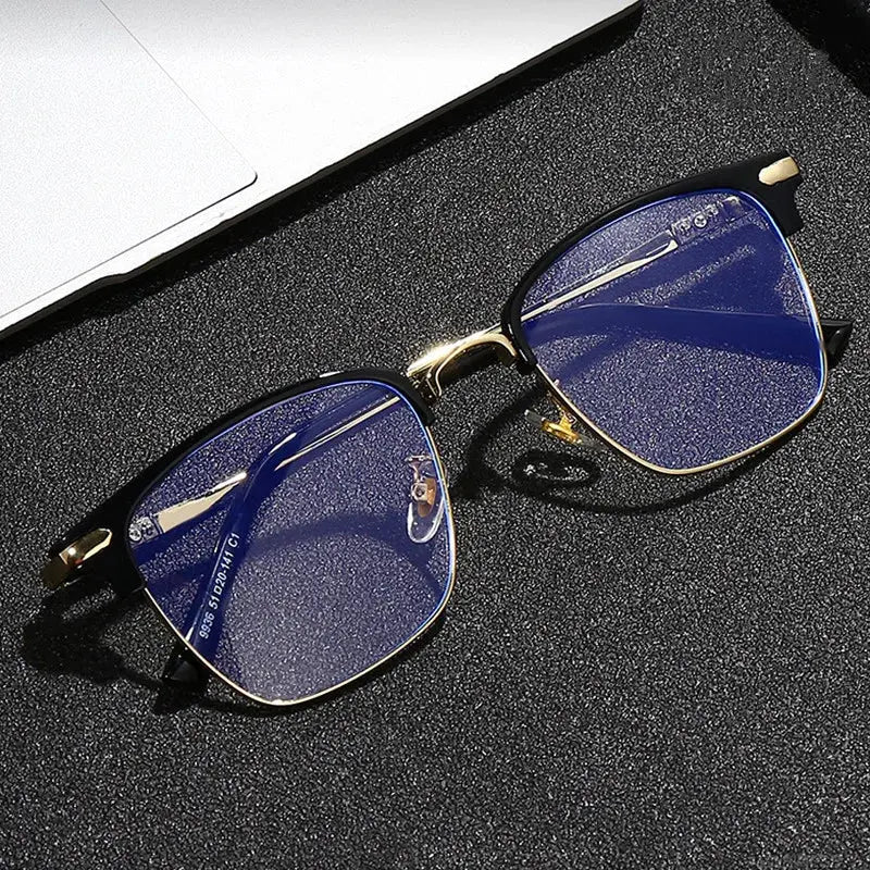 Unisex Square Full Rim Titanium Prescription Glasses 7509 — view 1 | Rx Spectacle