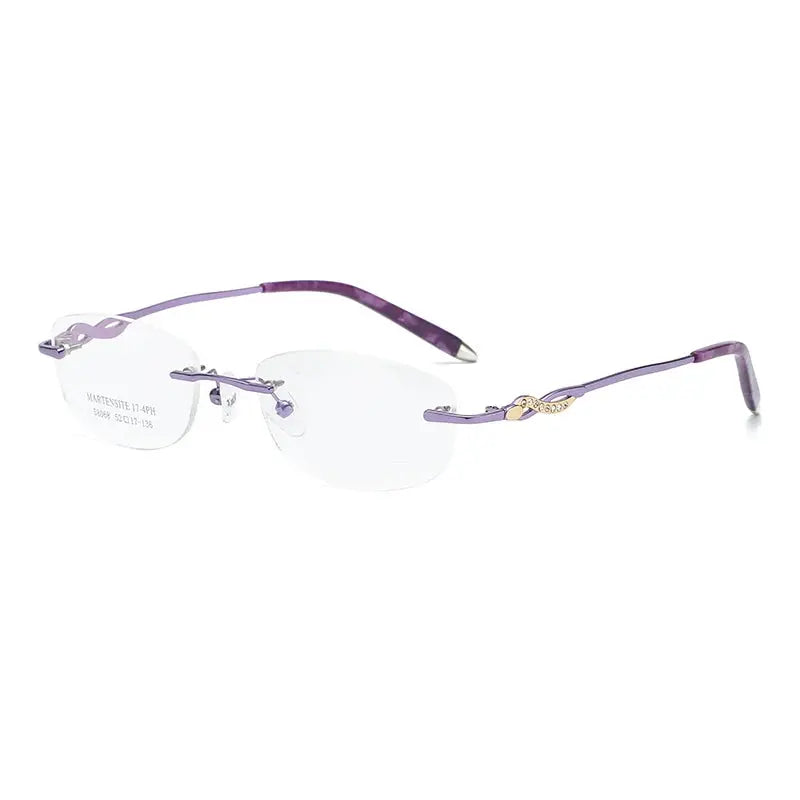 Women's Oval Rimless Alloy Prescription Glasses 58068 — view 8 | Rx Spectacle