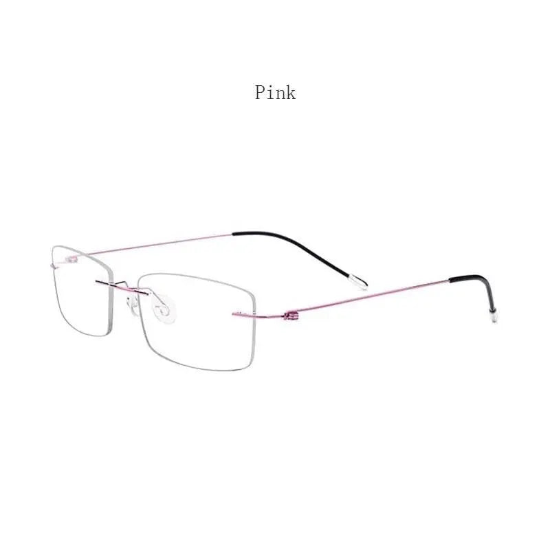 Women's Rectangular Rimless Titanium Prescription Glasses P8361 — view 7 | Rx Spectacle