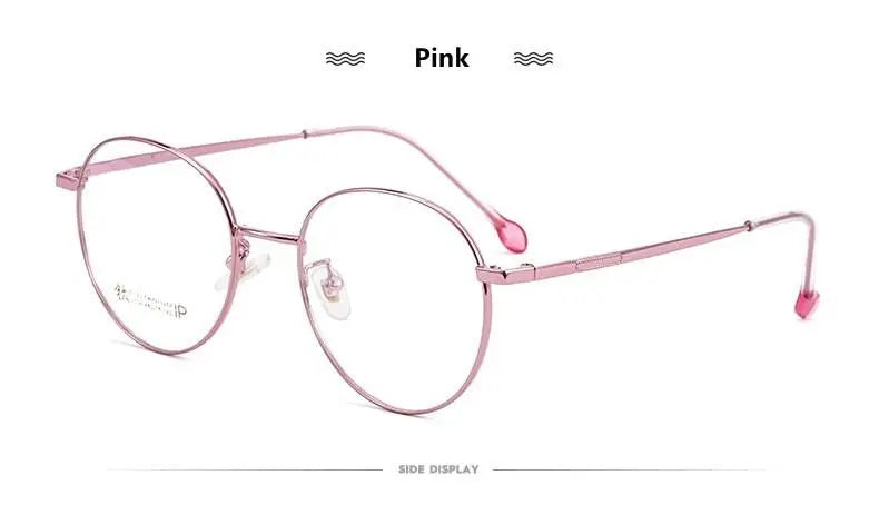 Women's Round Full Rim Titanium Prescription Glasses 2054 — view 18 | Rx Spectacle