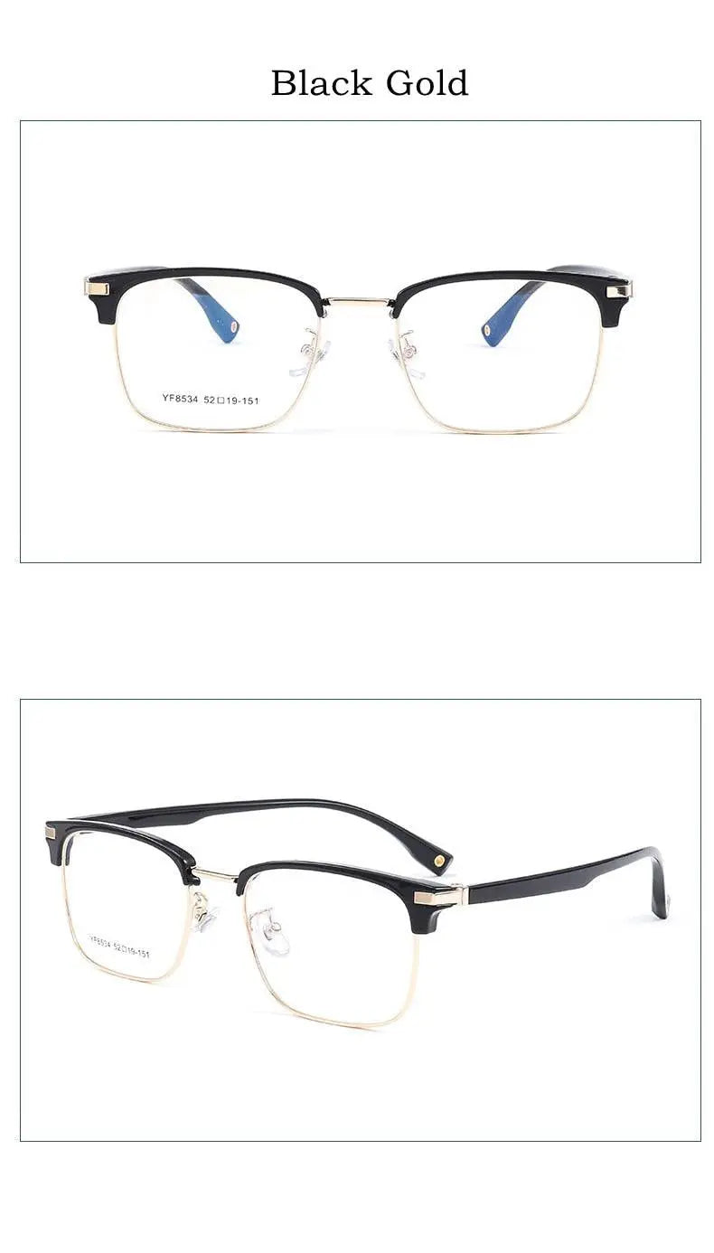 Men's Square Full Rim Alloy Prescription Glasses 8534YF — view 13 | Rx Spectacle