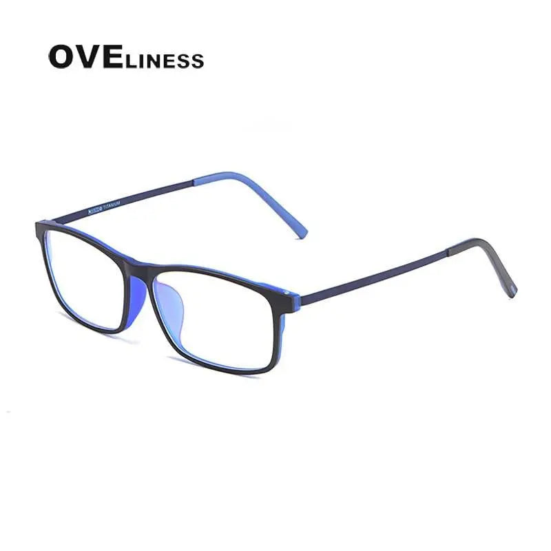 Unisex Square Full Rim Titanium Prescription Glasses Ol20p99 — view 3 | Rx Spectacle