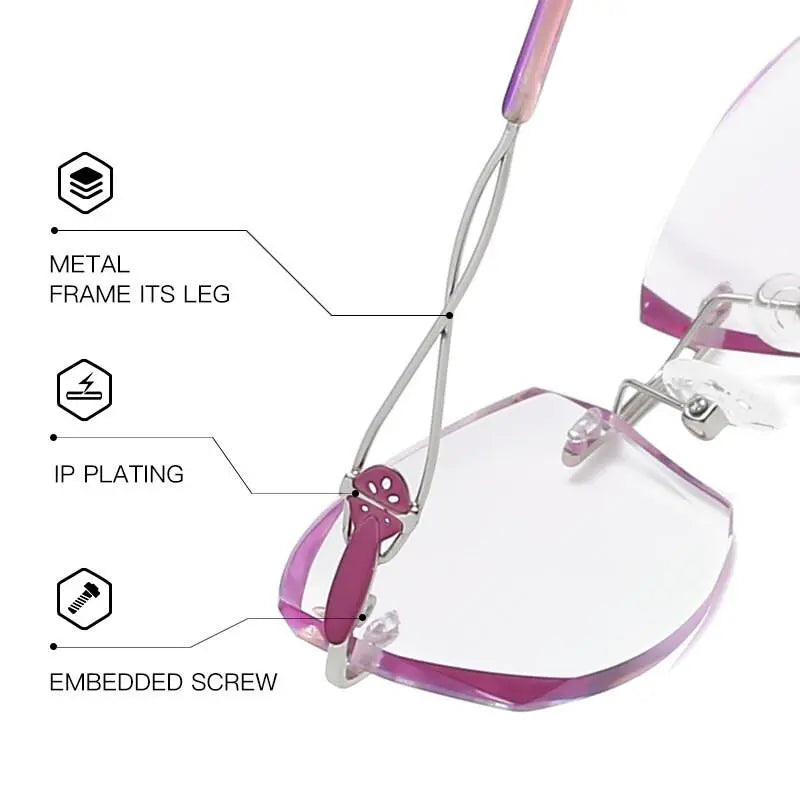 Women's Rimless Prescription Glasses 2378 — view 8 | Rx Spectacle