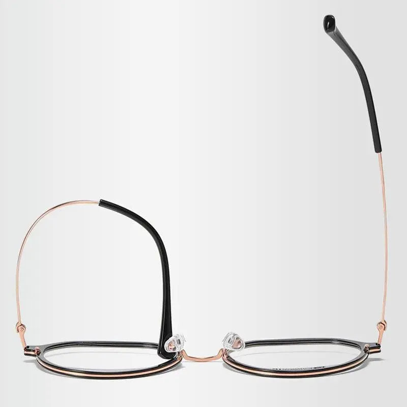 Unisex Round Full Rim Titanium Prescription Glasses 7012 — view 9 | Rx Spectacle
