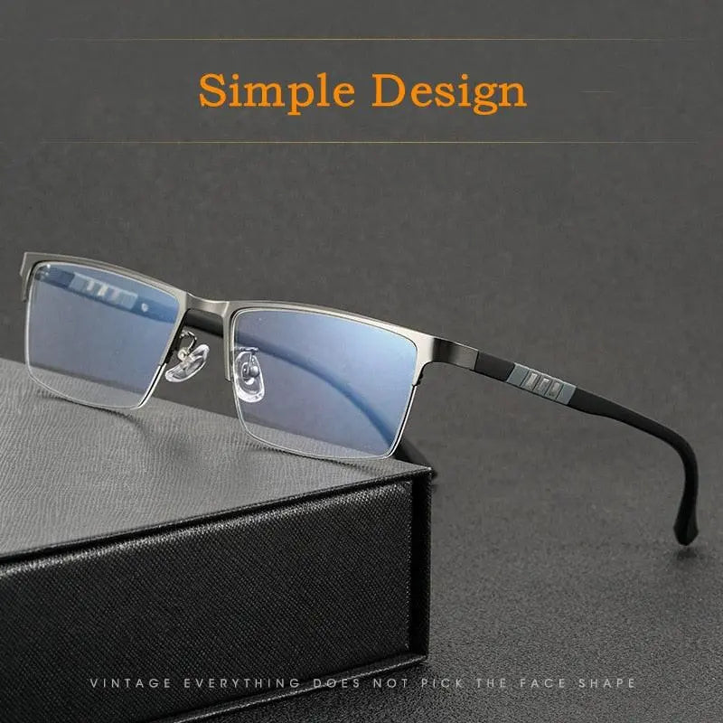 Men's Semi-Rimless Titanium Prescription Glasses P9806 — view 2 | Rx Spectacle