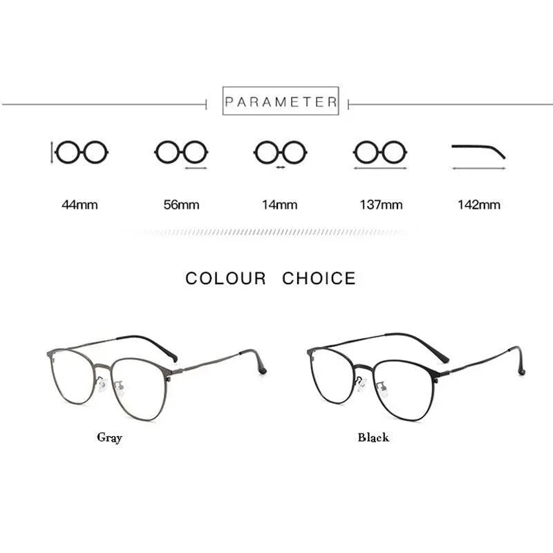 Unisex Oval Full Rim Titanium Clip-On Prescription Glasses S94002 — view 5 | Rx Spectacle
