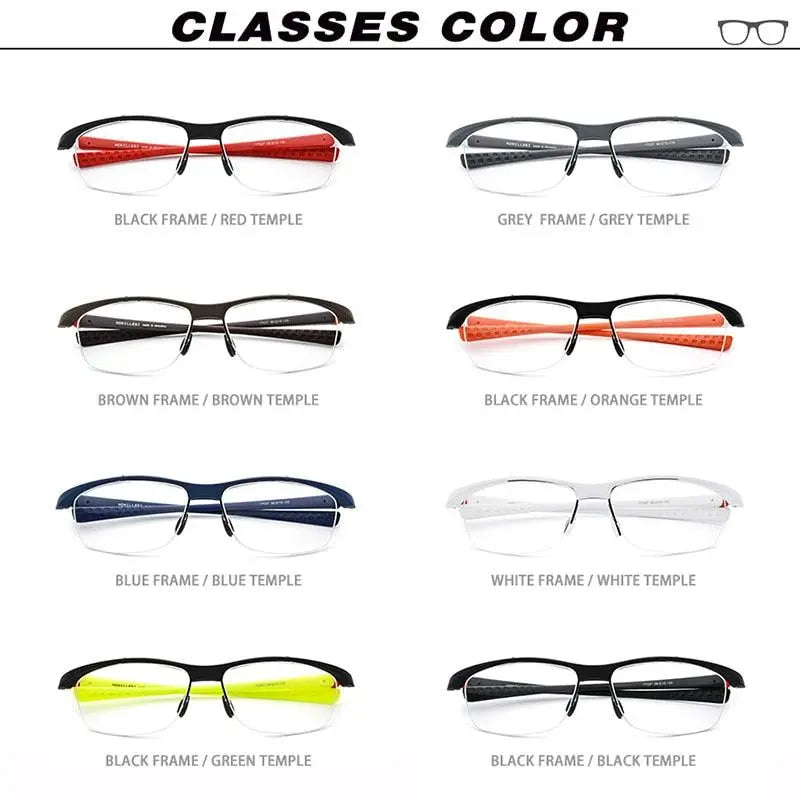Men's Rectangular Semi-Rimless TR90 Sports Glasses 7027 — view 5 | Rx Spectacle