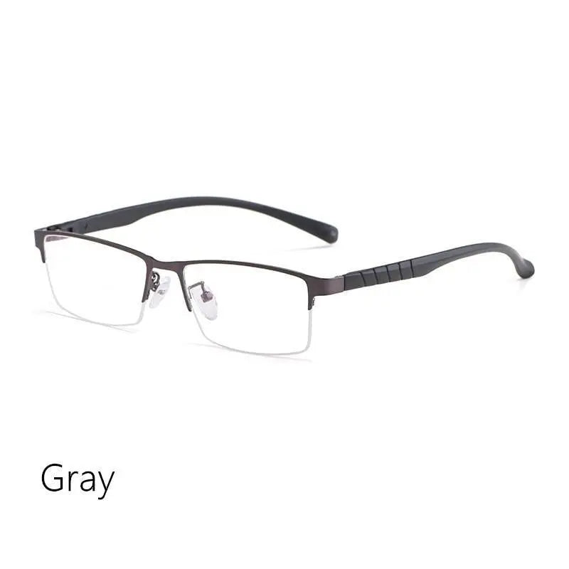 Men's Semi-Rimless Alloy Prescription Glasses 89033 — view 8 | Rx Spectacle