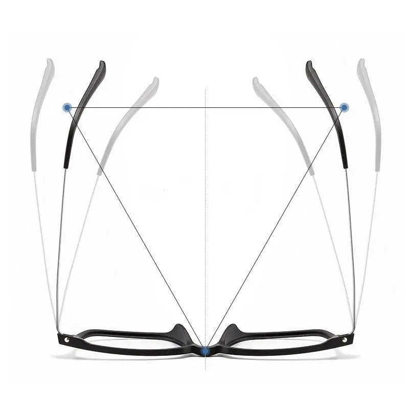 Men's Square Full Rim Titanium Prescription Glasses 9822 — view 6 | Rx Spectacle
