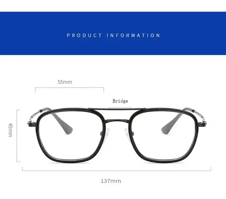 Women's Square Full Rim TR90 Double Bridge Prescription Glasses 72624 — view 2 | Rx Spectacle