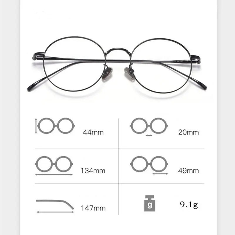 Unisex Round Full Rim Titanium Prescription Glasses 3216 — view 6 | Rx Spectacle