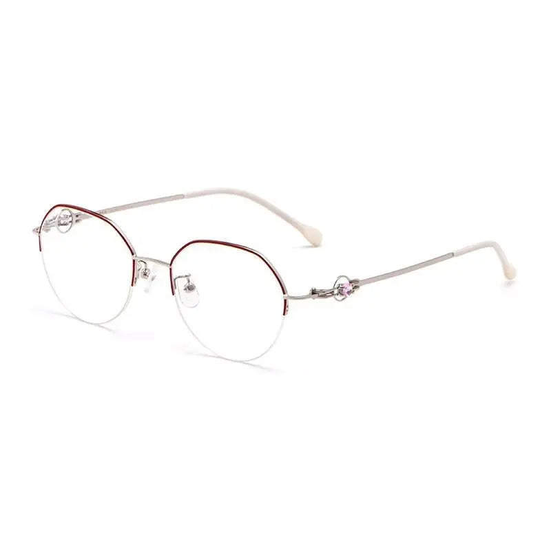 Unisex Semi-Rimless Alloy Prescription Glasses 8001Z — view 9 | Rx Spectacle