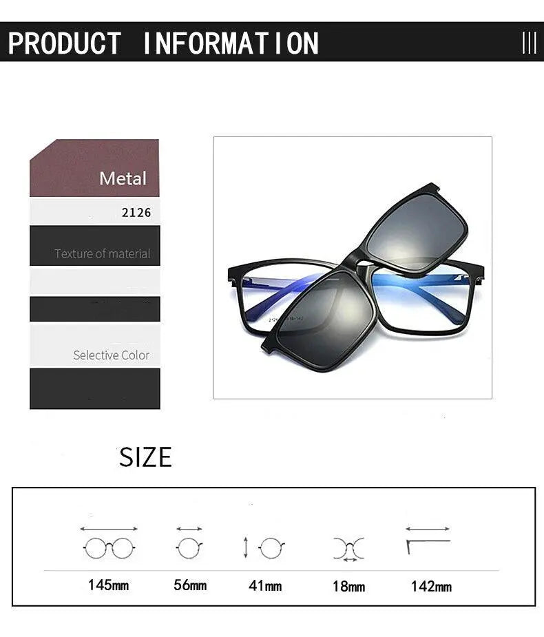 Men's Full Rim TR90 Clip-On Prescription Glasses 2126 — view 13 | Rx Spectacle