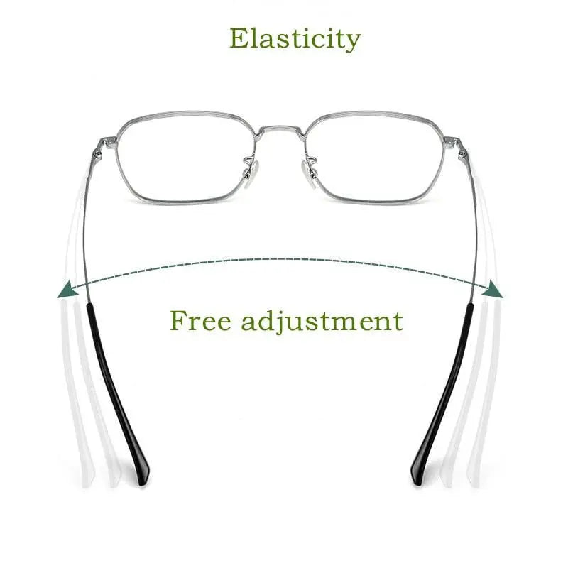 Unisex Square Full Rim Titanium Prescription Glasses 88318K — view 8 | Rx Spectacle