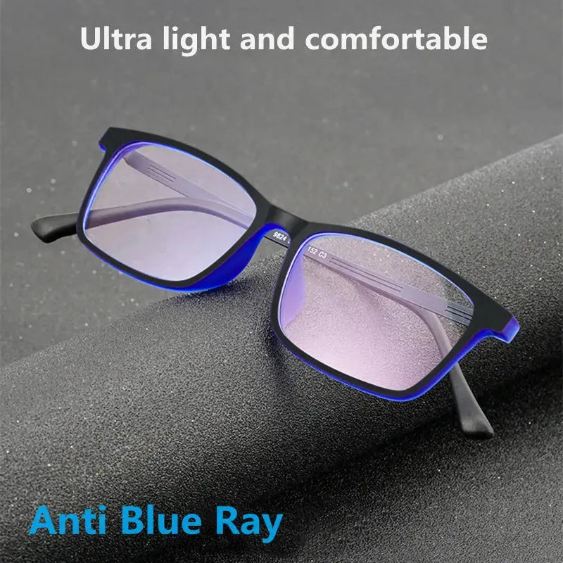 Unisex Square Full Rim Titanium Reading Glasses 9824 — view 1 | Rx Spectacle
