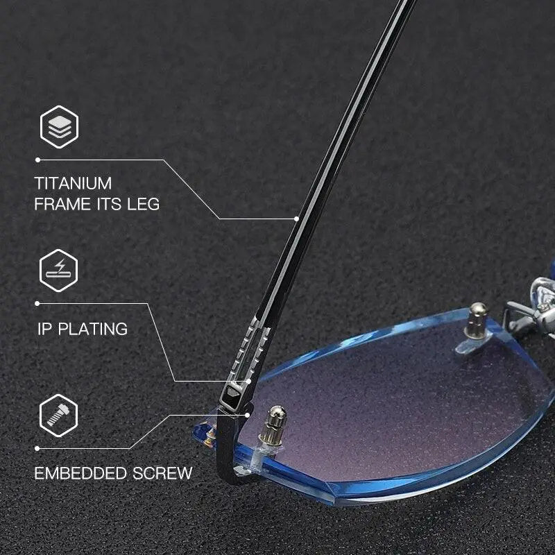 Men's Rimless Titanium Prescription Glasses 9079 — view 3 | Rx Spectacle