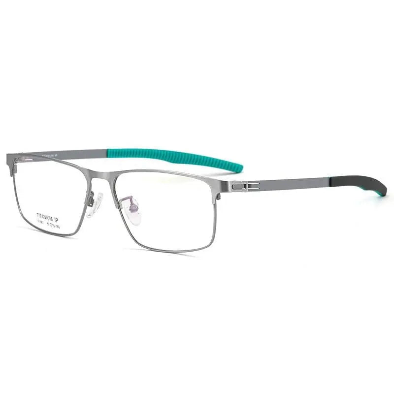 Men's Square Full Rim Titanium Prescription Glasses F1981 — view 6 | Rx Spectacle