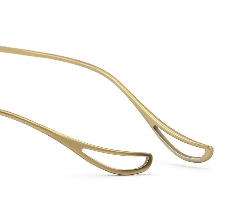 Men's Rectangular Rimless Titanium Prescription Glasses 8808 — view 16 | Rx Spectacle