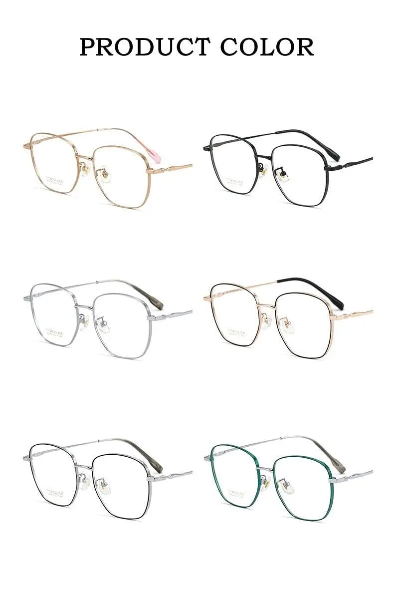 Unisex Square Full Rim Titanium Prescription Glasses 02K5016 — view 13 | Rx Spectacle