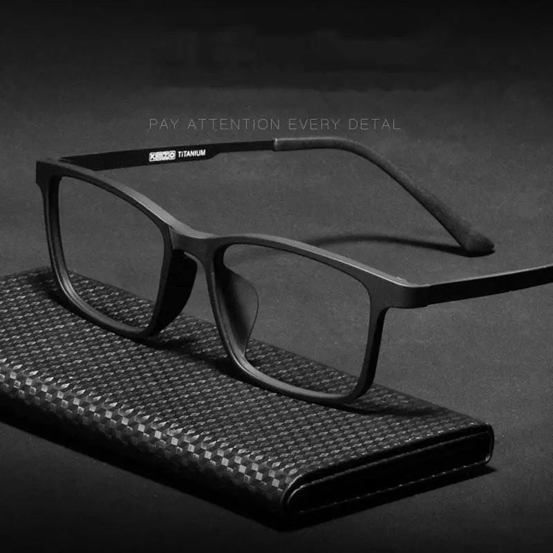 Unisex Square Full Rim Titanium Prescription Glasses HR3058 — view 20 | Rx Spectacle