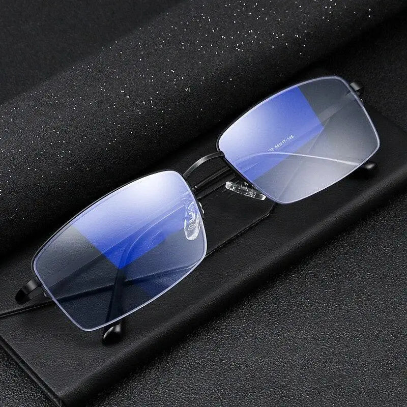Unisex Rectangular Full Rim Alloy Prescription Glasses 2332 — view 5 | Rx Spectacle