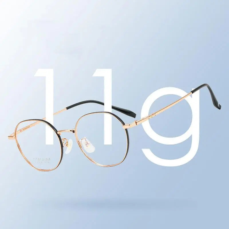 Women's Round Full Rim Titanium Prescription Glasses S1918 — view 4 | Rx Spectacle