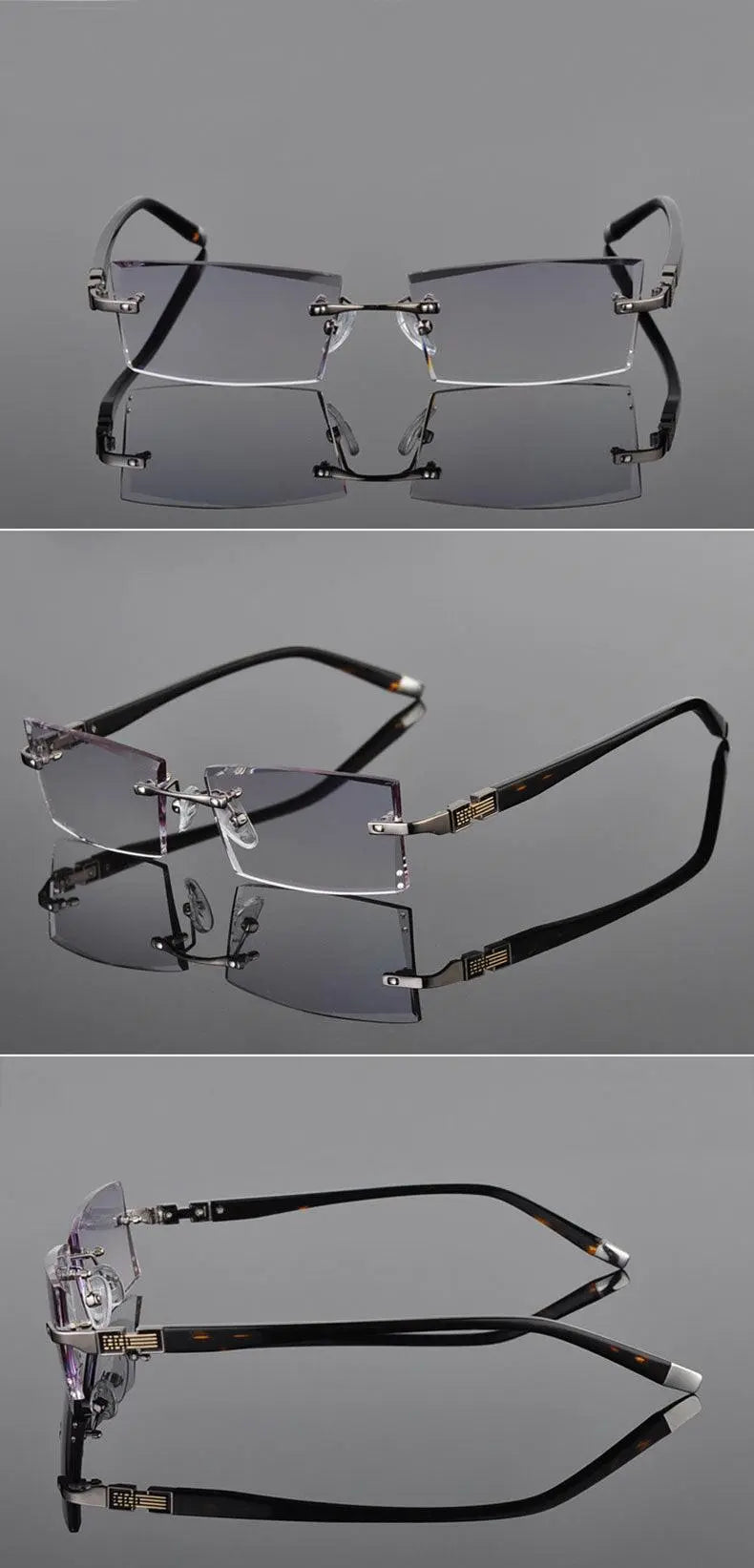 Men's Rimless Alloy Prescription Glasses 58050 — view 13 | Rx Spectacle