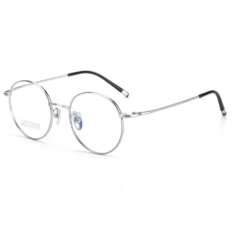 Unisex Round Full Rim Titanium Prescription Glasses 98022 — view 6 | Rx Spectacle