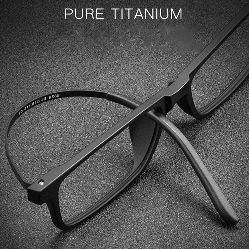 Unisex Full Rim Titanium Prescription Glasses 8836X — view 8 | Rx Spectacle