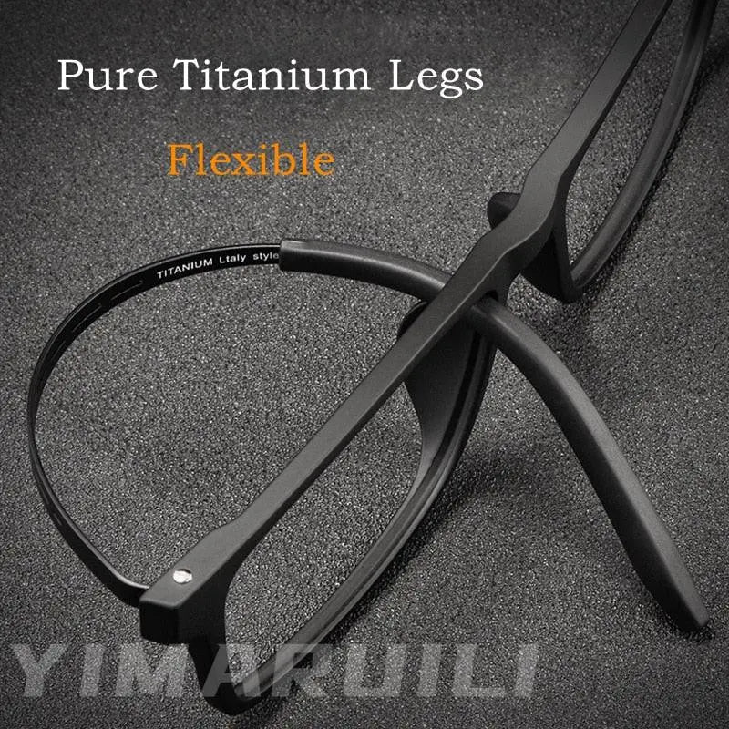 Unisex Square Full Rim Titanium Prescription Glasses 8822T — view 5 | Rx Spectacle