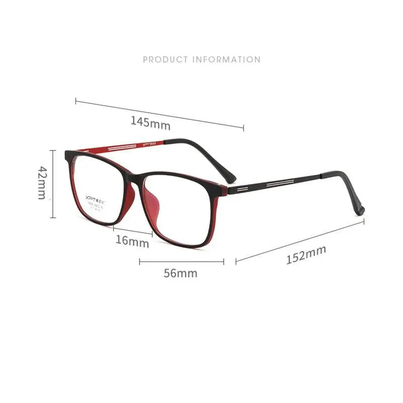 Unisex Square Full Rim Titanium Prescription Glasses 9825 — view 10 | Rx Spectacle