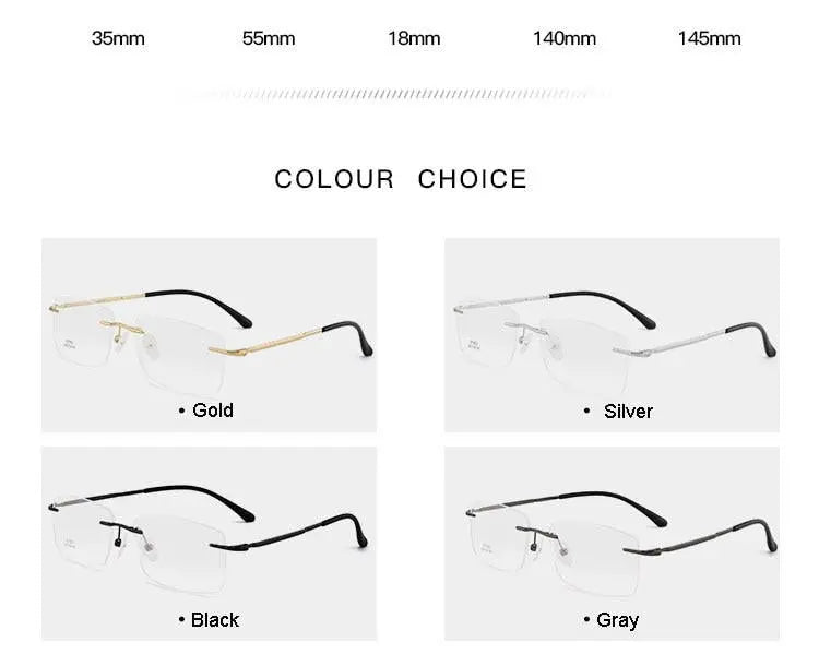 Men's Rimless Alloy Screwless Prescription Glasses 7053 — view 13 | Rx Spectacle