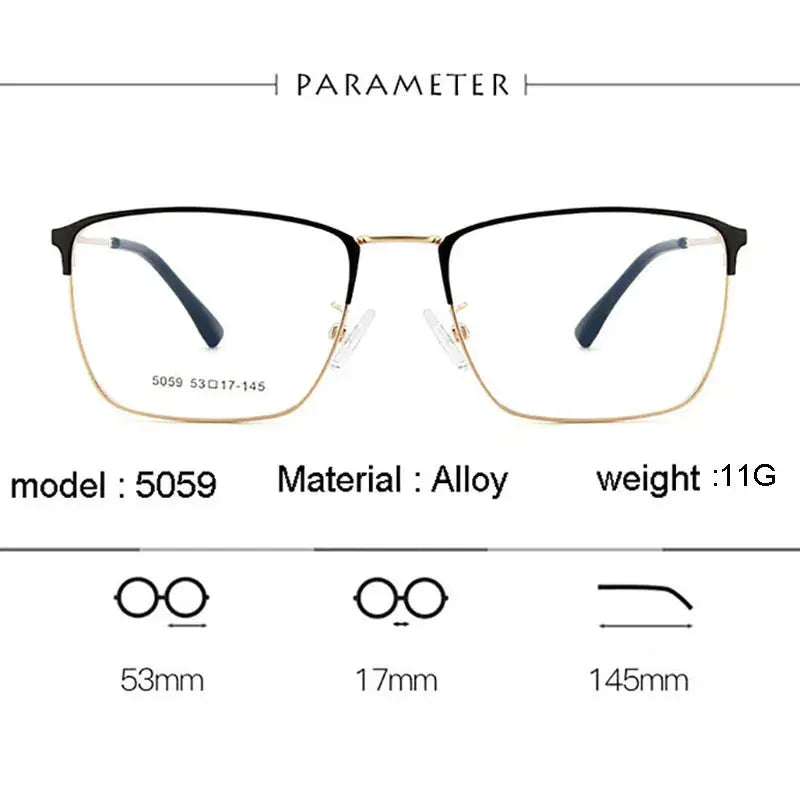 Women's Square Full Rim Alloy Prescription Glasses 505900 — view 2 | Rx Spectacle